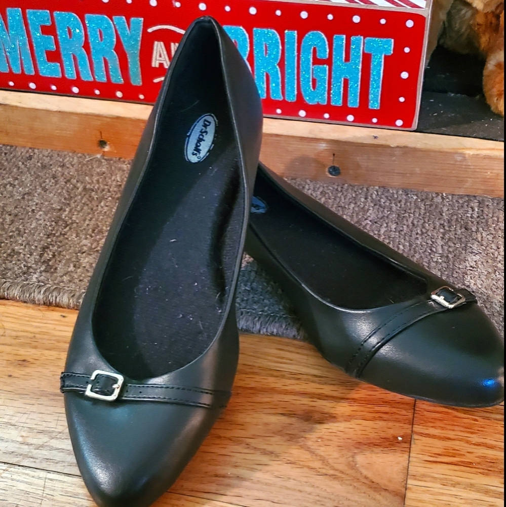 Dr Scholls Black Slip on 6.5M Dress Shoe